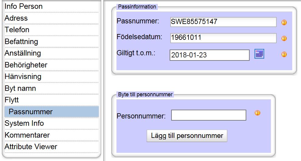 11 Fyll i Personnummer i avsett fält, tolv siffror utan mellanslag/bindestreck. Klicka Lägg till personnummer. Bekräfta byte till personnummer genom att klicka OK.