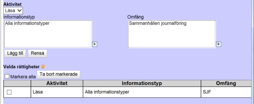 Vid medarbetaruppdrag för loggadministration av NPÖ ska Administration väljas. Ange namn på medarbetaruppdraget.