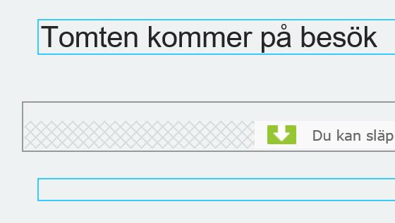 Gå sen direkt med musen till rutan för: Brödtext. Ramen blir grön och texten: Brödtext visas.