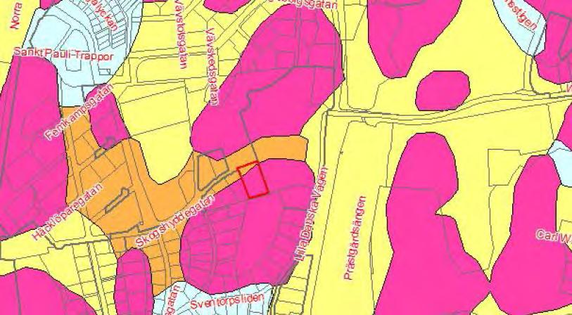 3. Geotekniska förhållanden Den aktuella tomten utgörs av berg i dagen eller tunt jordtäcke på berg.