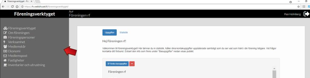 Om föreningen I denna del av Föreningsverktyget så fyller man i basuppgifter om föreningen.