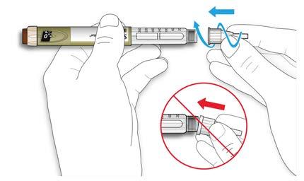 Använd alltid nålar som är avsedda för användning med Suliqua. A. Ta en ny nål och ta av skyddsförseglingen. B.