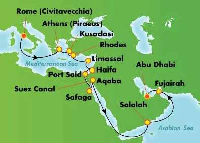 PRELIMINÄRA FLYGTIDER Kryssning genom Suezkanalen med Röda havet, guldskatter i Luxor & världsarvet Petra DAG FLYG 6 nov Arlanda - Rom 28 nov Dubai - Arlanda Flygtider kommer senare!