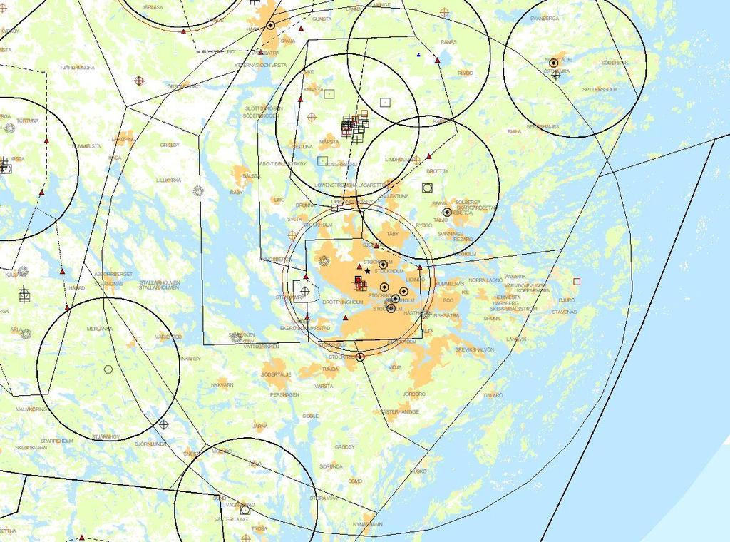 Del 2 Flyghinderanalys BERÖRDA FLYGPLATSER - Berörd flygplats är sakägare LUFTRUM Så här läser du denna del av analysen: Denna analys svarar bara på frågan om verket/masten/byggnadsverket hamnar inom