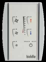 Termostatisk reglering Vattenuppvärmda DoorFlowluftridåer kommer som standard med ett hastighetsreglage för luften och kan utrustas med ett rumstemperaturreglage för vattnet.