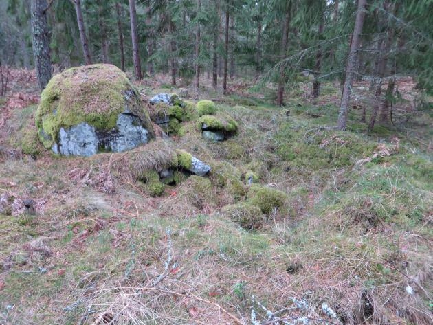 I skogarna nordost om byn finns en mängd