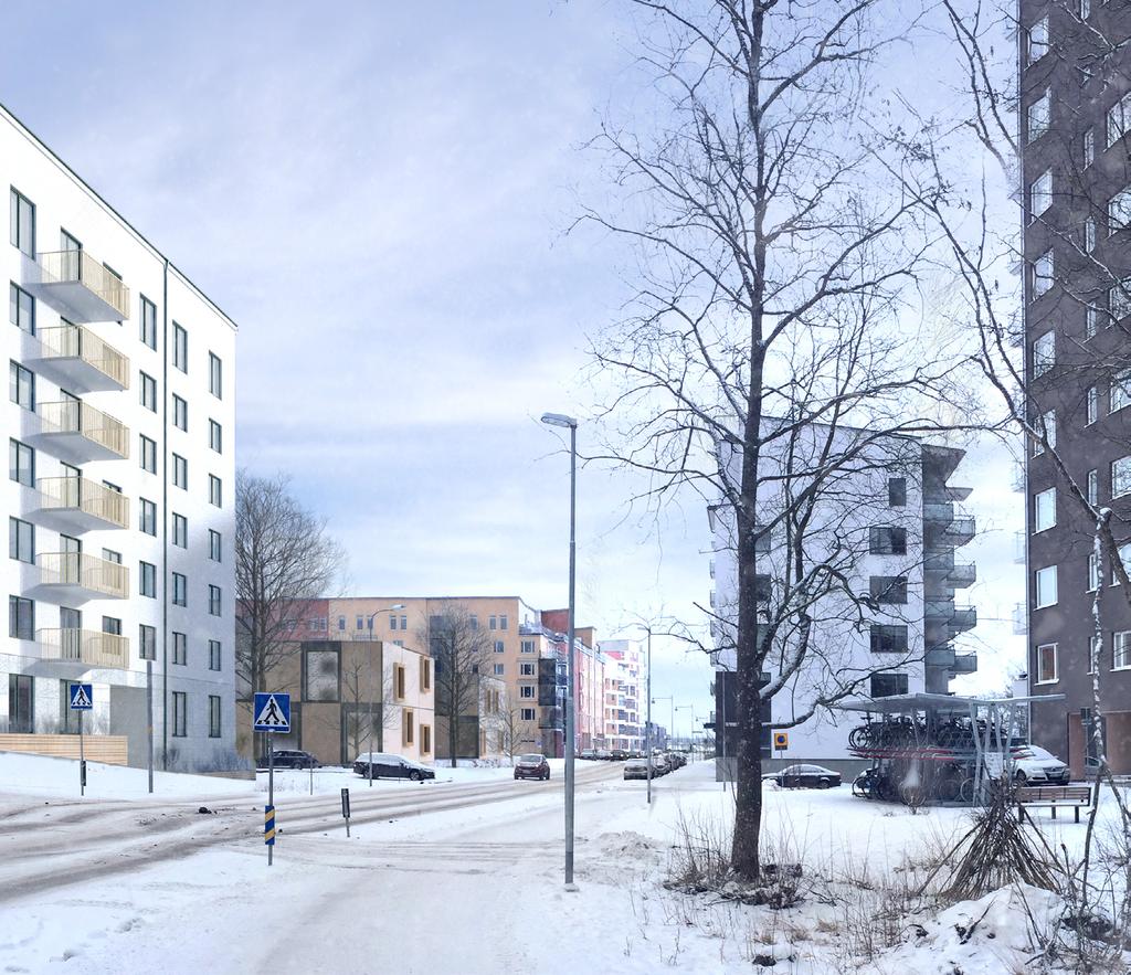 Stadsbyggnadsidé: Den centrala stadszonen blir en attraktiv del av staden, med ett stort inslag av bostäder och med goda möjligheter för staden och dess invånare att möta Mälaren Huset på vänster