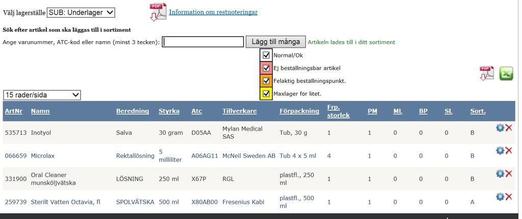 Manual Hamlet 2.1 Sidan 85 av 101 Läkemedlet finns nu med i det Underliggande lagret.