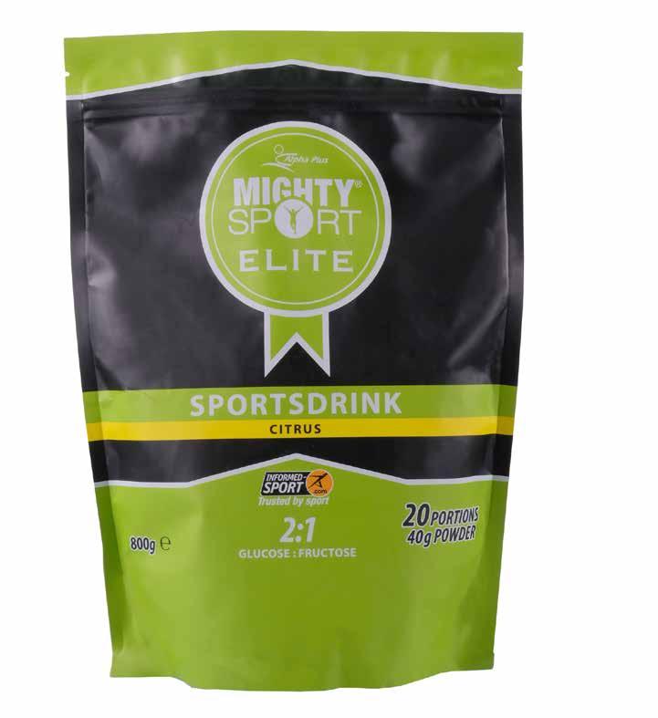 MIGHTY SPORT ELITE SPORTSDRINK CITRUS är en modern sportdryck med kolhydrater med 2:1 balans mellan maltodextrin och fruktos.