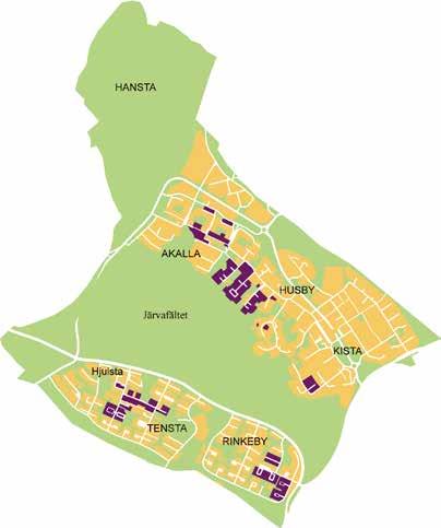 Distrikt Järva Akalla, Husby, Kista, Rinkeby, Tensta Svenska Bostäders fastigheter Boende och utrymme, distrikt Järva 2013-12-31 Antal lägenheter 5 575 Antal boende Barn under 16 år, % Personer över