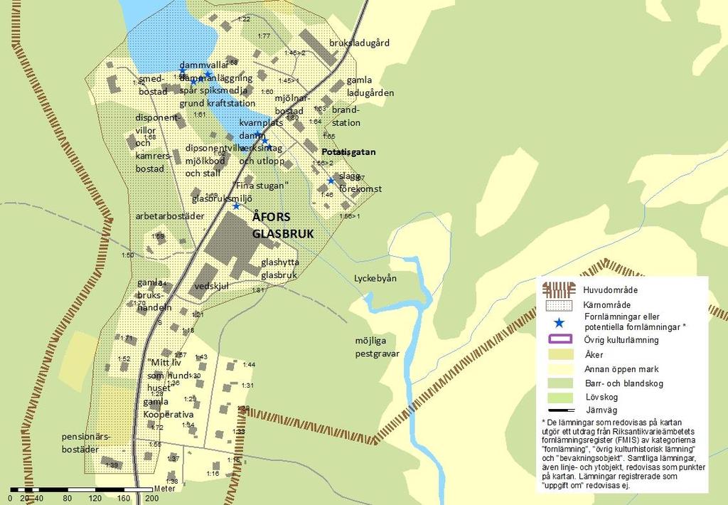 med hyttan. Därtill gamla vedförrådet, bruksladugården, brandstationen, Fina stugan fd mästarbostad, en karaktäristisk disponentvilla (Ålgärdehult 1:62) med mjölkbod och äldre bilgarage, två andra f.