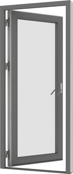 VELFAC Ribo Terrassdörr Terrassdörren öppnas genom att handtaget vrids upp till vågrätt läge och dörren skjuts utåt eller inåt beroende på dörrtyp.