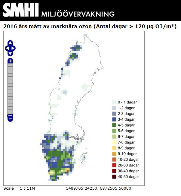 Datum Dnr 3 (8) Figur 1 - Kartbild över mått av marknära ozon 2016 2.8 Bens(a)pyren Vedeldning bedöms vara den huvudsakliga källan till bens(a)pyren i luften.