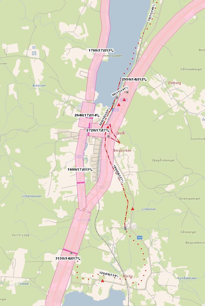 Datum Dnr 5 (8) Figur 2 - Trafikflödesmätningar i och kring Svenstavik 2018