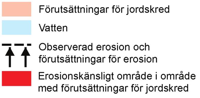 släntstabiliteten förändras så att följden blir ras eller skred inom ett område med