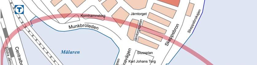 4 Geografisk avgränsning - plan-mkb Figur 2. Schematisk bild av påverkansområdet för planen i Slussenområdet.