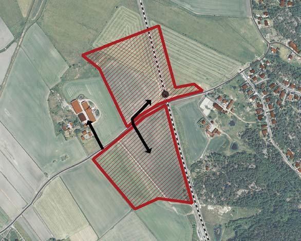 Samordning av fastigheter krävs Låglänt område med risk för översvämning vid kraftig nederbörd, Kläppavägen hindrar vattnet från att rinna söderut 3.