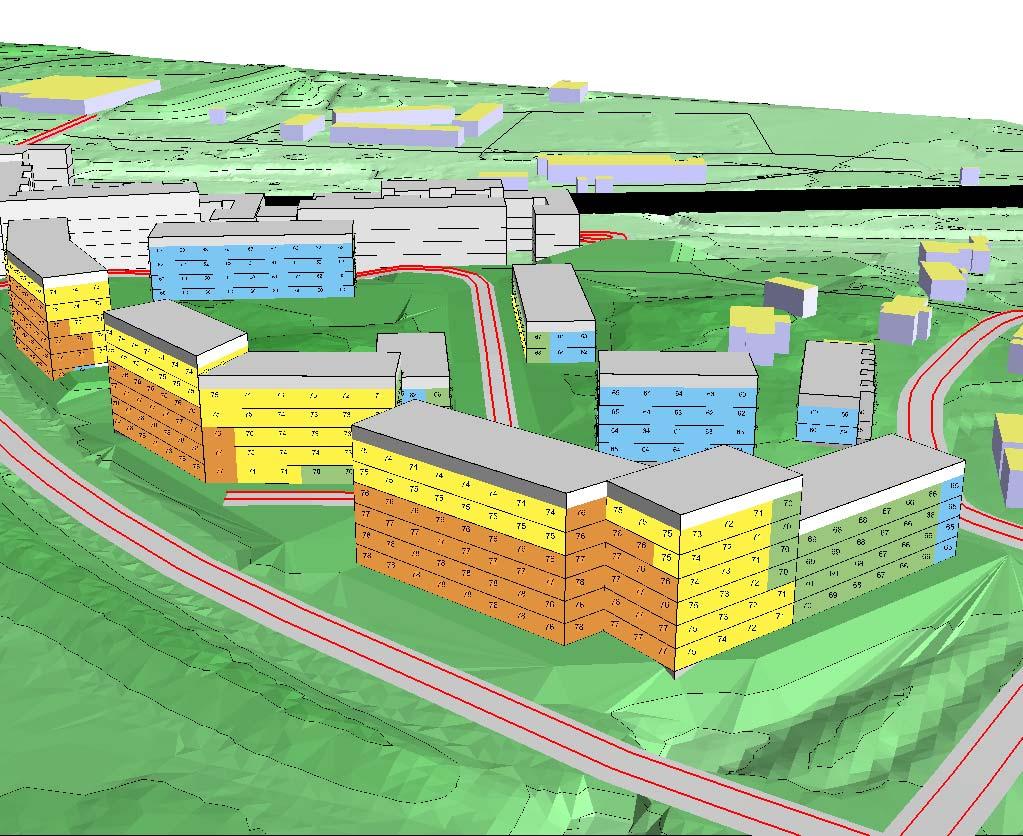 1 () () 2 () () Gredelbyleden Kv C () Kv B Förskola 1 Kv A Kv D Ängbyvägen 3 A3 Skala 1:1 960 0 5 10 20 30 40 m Elevation in m <= 12 12 < <= 14 14 < <= 16 16 < <= 18 18 < <= 20 20 < <= 22