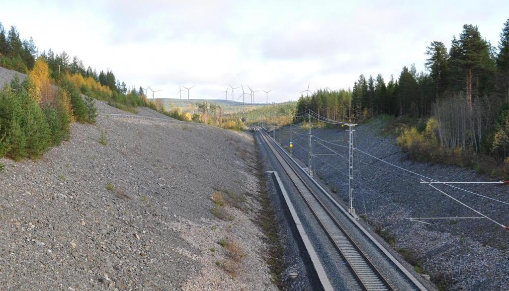 53 (126) Ur MKB Framsidan Figur 1. Fotomontage över vindkraftspark Storhöjden etapp 2 sett från Botniabanan, väster om projektet 5.