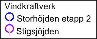 i östlig till sydöstlig riktning, totalt 40 vinkel. Avståndet till vindkraftspark Storhöjden etapp 1 kommer att bli 6,5 till 10 kilometer.