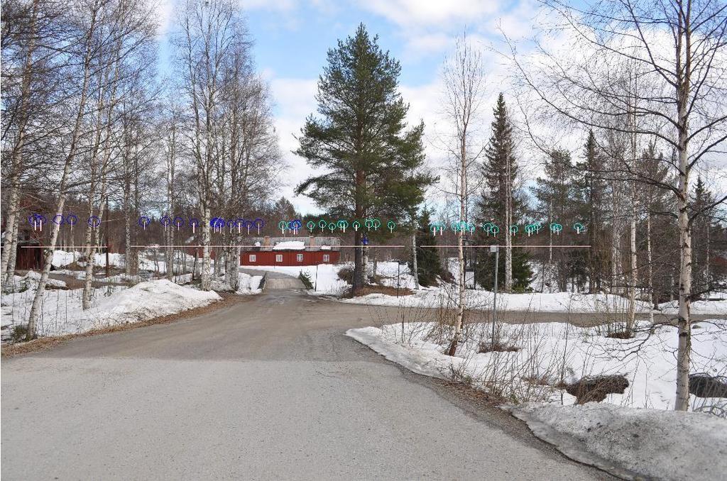 60 (126) Ur MKB sid 237 Figur 154 Bild tagen mot öst i Gålsjö bruk. Storhöjden etapp 1 och 2 är delvis synliga mellan träden, där horisonten möter skogslandet.