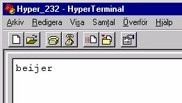 8.2 Sändning och mottagning av text i HyperTerminal Om ingång X0 på PLC-systemet ettställs kommer meddelandet i BFM 2001 sändas till