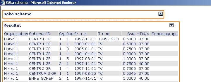 Kontrollera att konteringen är korrekt. Hämta placeringsschema genom att klicka på Sök schema. Vet du namnet på schemat kan det anges i fältet SchemaID.