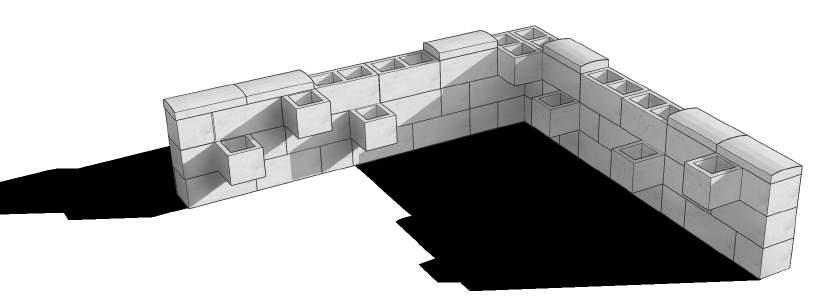 Massivblocken används som avrundning av övre lavet om du vill ha en jämn mur utan överliggande toppsten.