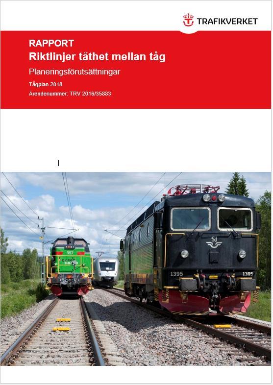 Täthet mellan tåg Ändringar gentemot T17 Godsstråket genom Bergslagen, Frövi Hallsberg minskat till 4