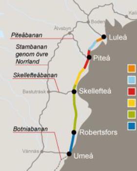 Norrbotniabanan Planeringsarbete pågår för sträckan Umeå Skellefteå Järnvägsplaner Umeå