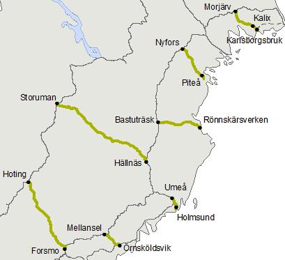 Skelleftebanan och Forsmo-Hoting Risk Bro Skellefte älv mellan Finnforsfallet och Skellefteå, km 33+144-33+296 Risk för varaktig nedsättning av STAX och STH på grund av bärighetsproblem.