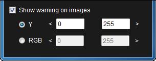 Ställa in varningar Du kan ställa in varningar för luminansvärden (Y) och färgvärden (RGB) och undvika över- och underinställningar.
