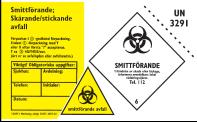 2018-05-16 25990 3 (8) Smittförande avfall - Skärande/stickande VIKTIGT att förpackningen märks med denna etikett innan utplacering på avdelningen Kanyler Knivblad, lancetter och rakblad Kuvetter