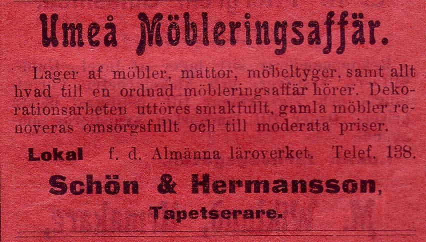 leå Teg Tel. 4288 1947 -- K. B. Lindström -- Arne Sandström Lundbergs Eftr. - Antikmöbler - Storgatan 27 B Tel. 1666 1948 Rolex Möbler Rådhusespl. 13 Tel.