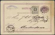 KARSJÖ 5.9.1884. * 400:- 1310K 29, bke6 4 öre som tilläggsfrankering på brevkort 6 öre, stämplat PKXP Nr 17 10.3.1880, sänt till Nederländerna.
