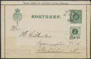 2052 2051 2053 2031K bke9, 54 1897 Jubileumsbrevkort 5 öre. Denna helsak var ej tillåten för brevkortsporto i utrikes postutväxling.