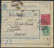 * 300:- 3085K 198, 22115+3 90 h as aditional postage on postal stationery adress card 10 h, sent from WIEN 20.11.18 to Turkey. Some worn perforation due to placemant.