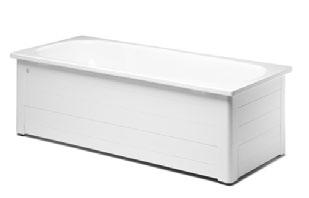 vita fötter Centrerat avlopp Längd: 1580mm Bredd: 680 mm Badkar Westerbergs Stilla Vitt i slitstark