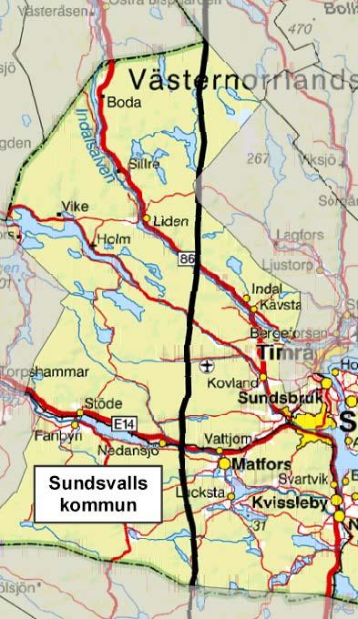 34 6.2 SUNDSVALLS KOMMUN 6.2.1 LEDNINGEN I LANDSKAPET aktuell ledning (CL5) av västerut och går ensam ner till Östansjöbodarna, norr om länsgränsen mellan Västernorrlands och Gävleborgs län.