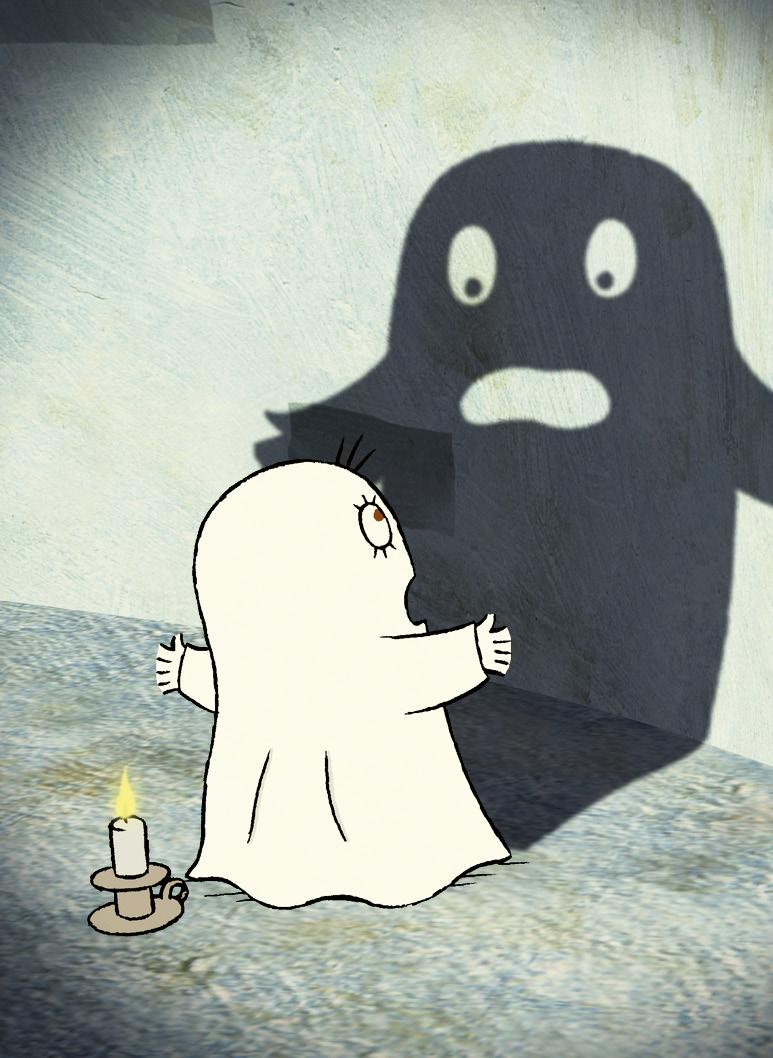 Bio på dagtid Lilla Spöket Laban Världens snällaste spöke Tema: Att öva sig. Mod och rädsla. Familjeliv. Lilla spöket Laban är inte riktigt som andra spöken, han är rädd för mörker.