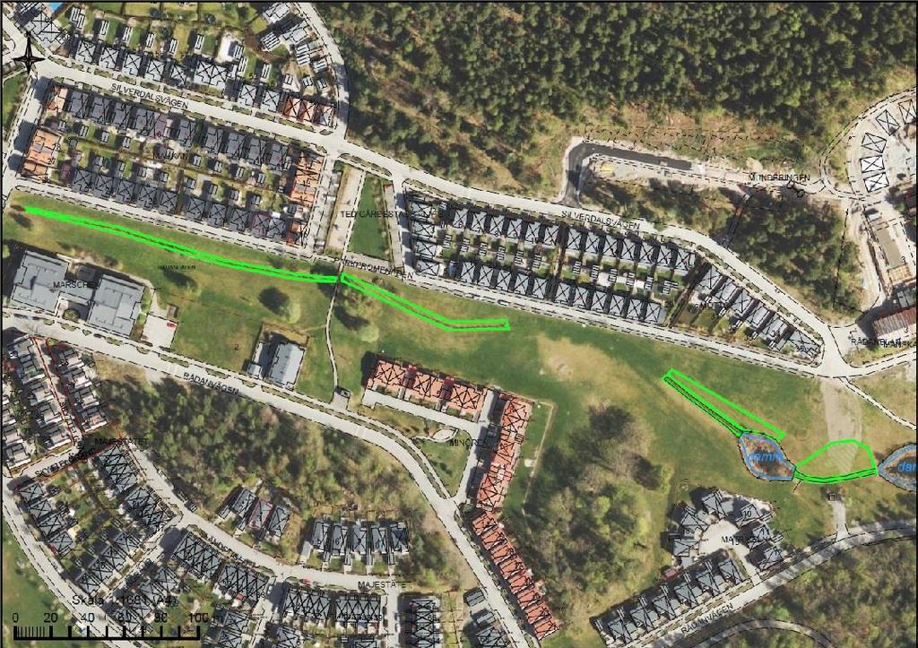 12d. Silverdalsbäcken Id Namn Meter längd Befintlig 12d Silverdal bäckfåran 140 267 50, 50 Bruksgräs intill bäcken Strandväxter i bäck fuktäng intill 1a, 4 Årlig slåtter. rensning bäckfåran.