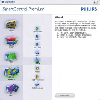 3.5 Philips SmartControl Premium Det nya SmartControl Premium programmet från Phillips låter dig kontrollera din monitor via ett lättanvänt grafiskt gränssnitt.