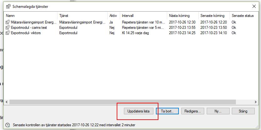 Nyhetsdokument Vitec Energiuppföljning - Version 1.62 november Programrättningar ENERGIUPPFÖLJNING 44019 50% på avläst mätare i datakontroll trots bara 1 räkneverk (ver x.62).