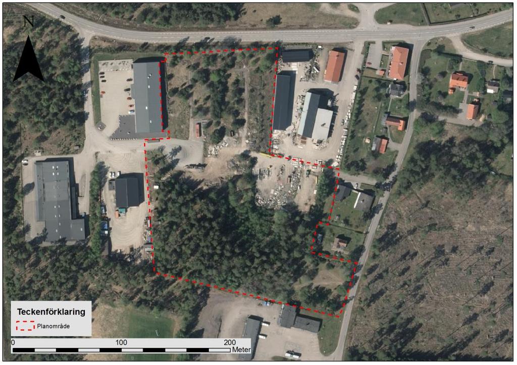 INLEDNING PLANENS SYFTE OCH HUVUDDRAG Detaljplanen syftar till att möjliggöra ny verksamhetsmark i Moheda tätort.