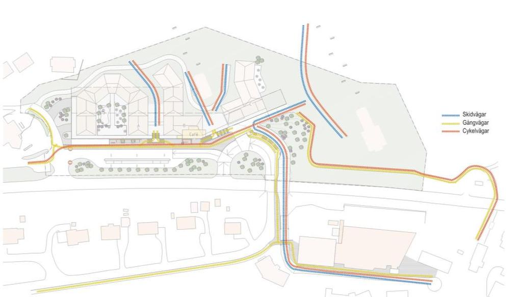 Gångbanor bör enligt Trafikverkets publikation Vägar och gators utformning (VGU) vara minst 3,5 meter breda och förses med kantsten för att tydligt markera avsedd yta för fotgängare.