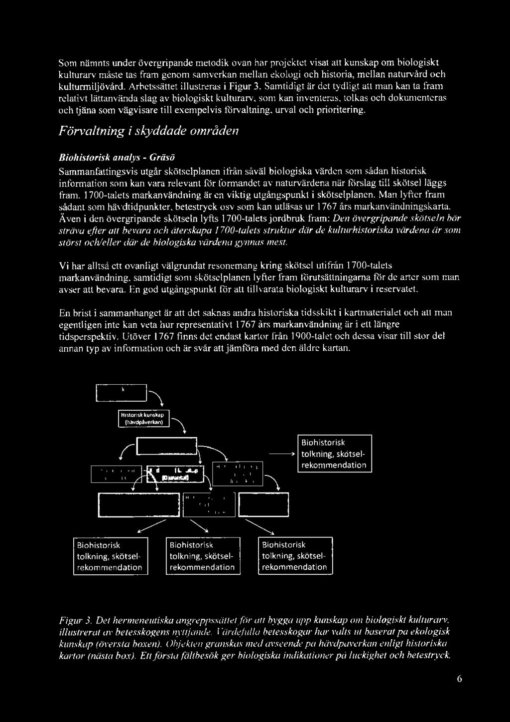 Förvaltning i skyddade områden Biohistorisk analys - Gräsö Sammanfattingsvis utgår skötselplanen ifrån såväl biologiska värden som sådan historisk information som kan vara relevant för formandet av