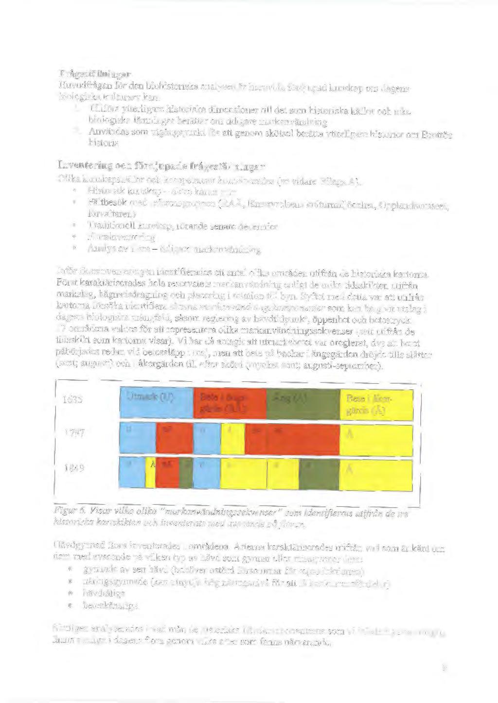 Frågeställningar Huvudfrågan for den biohistoriska analysen är huruvida fordjupad kunskap om dagens biologiska kulturarv kan: 1.