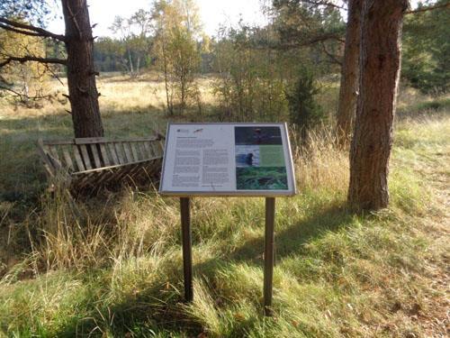 Inventeringsrapport Skutans fågeltorn 4 Hur ser området ut? Det finns en lutande skylt vid rastplatsen som berättar om områdets historia och natur (bild 6).