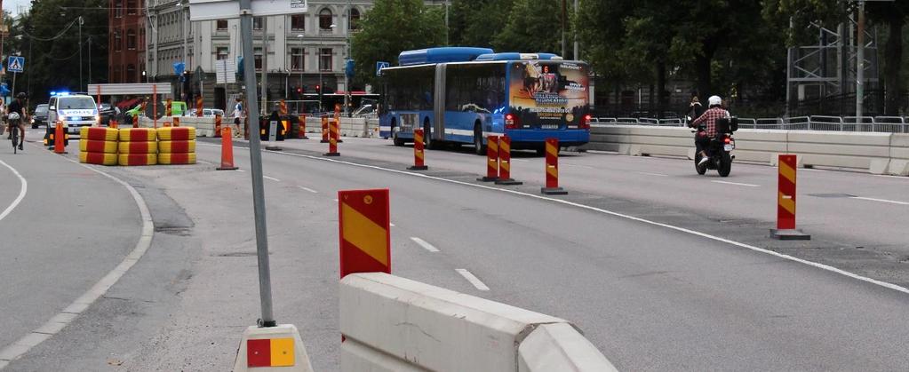 2.1. Vägarbeten och ändrade förutsättningar sedan trafikstart Som kan noteras i ovan beskrivning av genomförda åtgärder har ett flertal vägarbeten pågått längs linje 6 under våren.