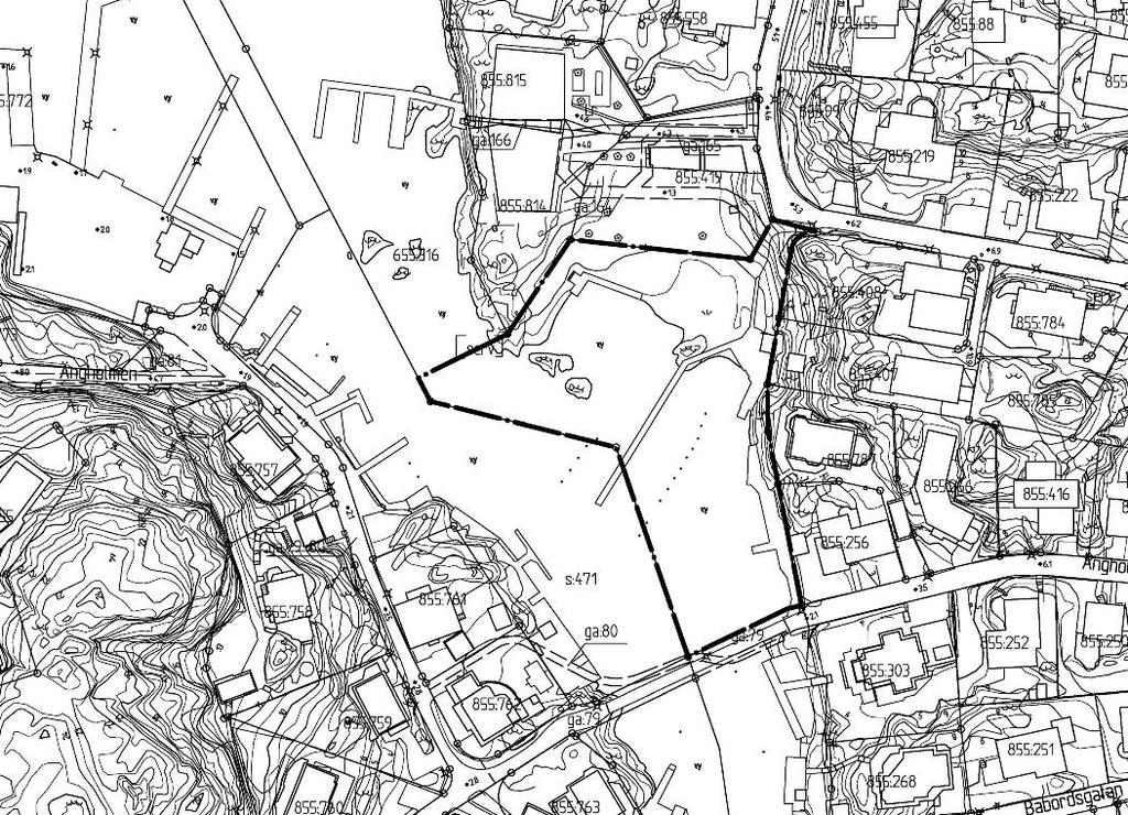 Flygfoto Ängholmen Grundkarta med plangräns Planområdet omfattar cirka 5600 kvm och utgör del av fastigheten Älvsborg 655:316 som